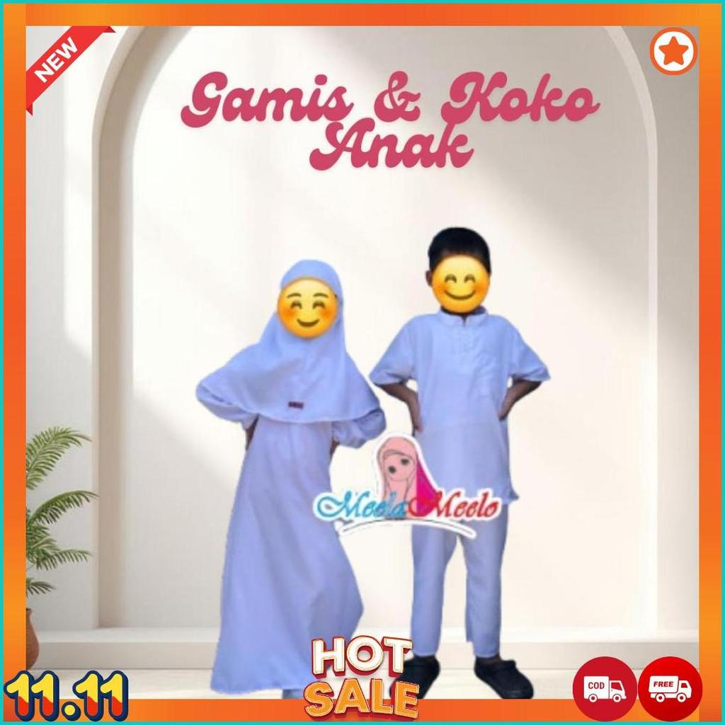 Setelan Koko & Gamis Anak Bayi 1-10 Tahun Baju Manasik Baju Lebaran Anak Laki Laki Dan Perempuan [J6