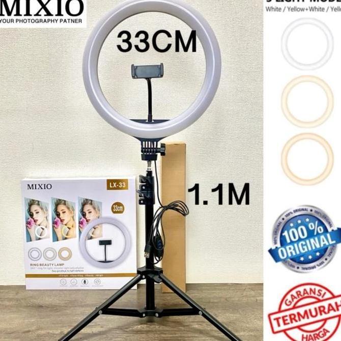 TERMURAH - MIXIO PAKET 33CM RING LIGHT + TRIPOD 1.1M