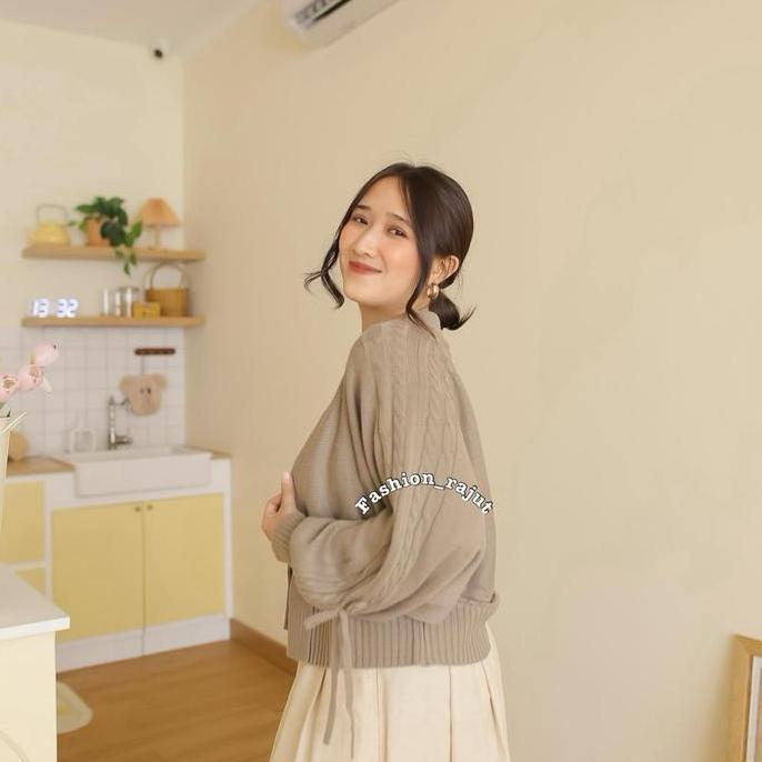 Denan Balero Cardy Batwing Atasan Rajut Wanita Model Klalawar Lengan Balon