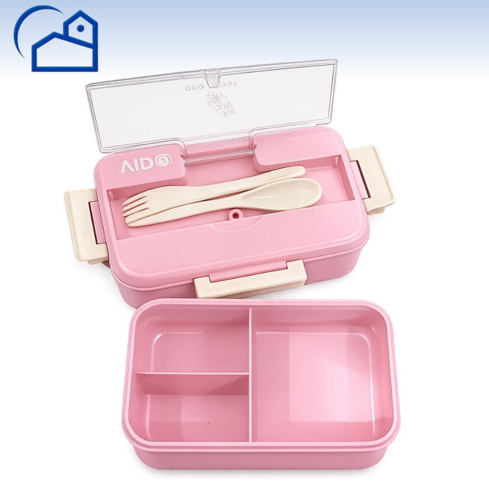 HOT SALE HOMESTATION - GROSIR Lunch Box Set Kotak Makan Bekal 1L Free Sendok Garpu Set 31003 NO BOX