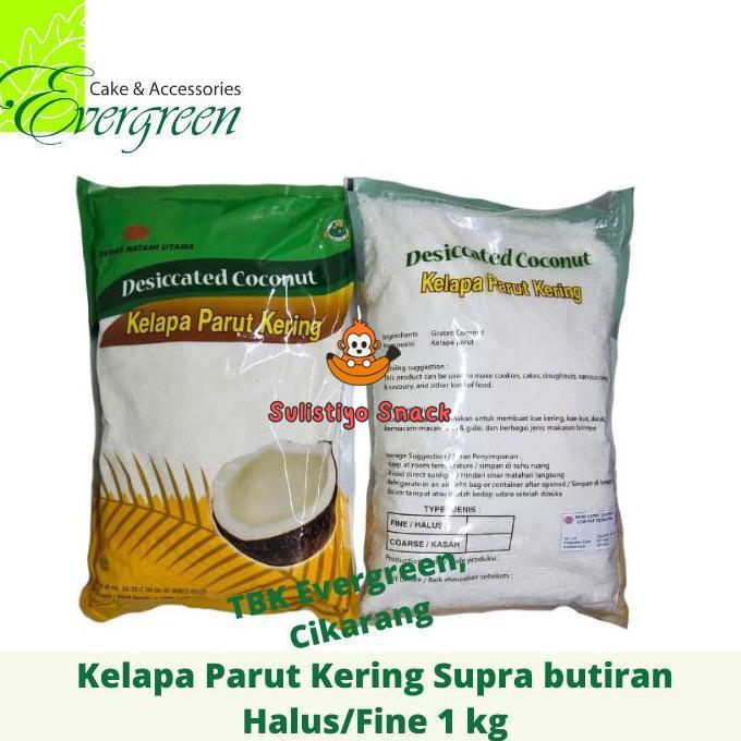 spesial kelapa parut kering supra butir halus/fine berat 1kg