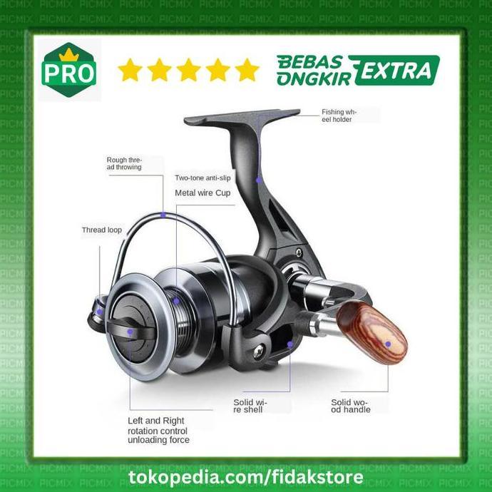 GULUNGAN REEL PANCING SPINNING 5000 POWER HANDLE 4.7:1 QIDA ZH5000 ORI RDM27