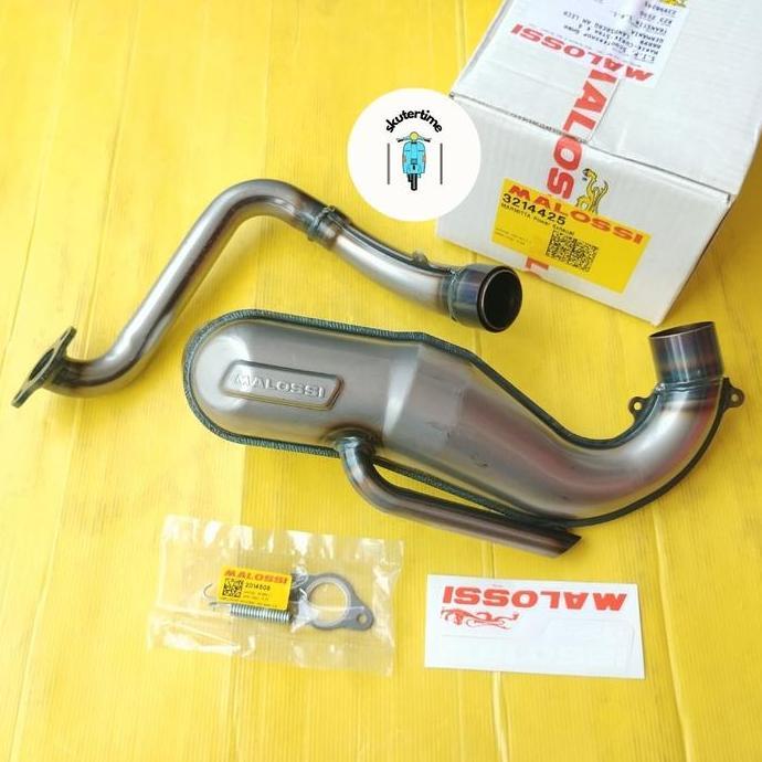 Knalpot banana MALOSSI Silver Italy utk Smallframe Pts dkk blok standar
