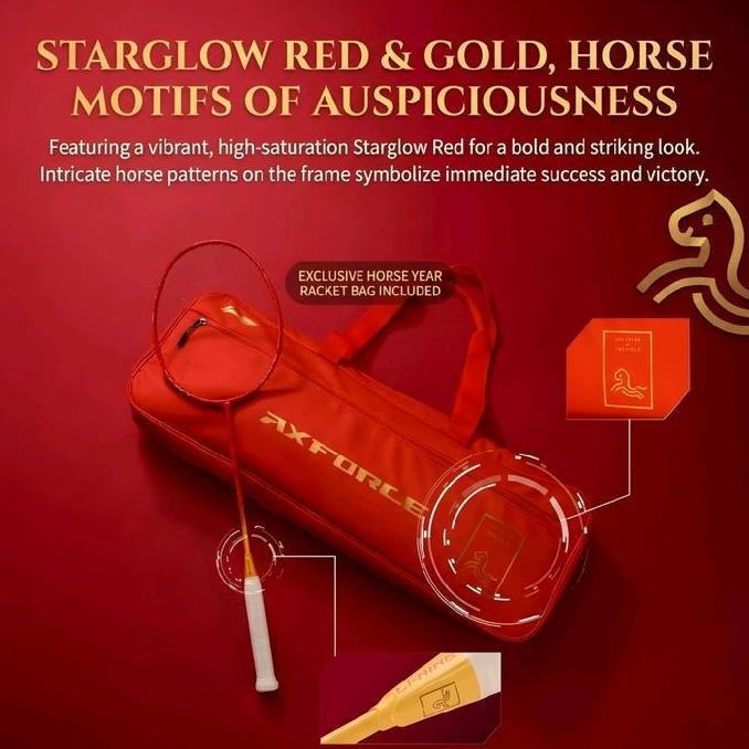 ranjedimans - new limited edition raket badminton lining axforce cannon pro cny horse aypw035