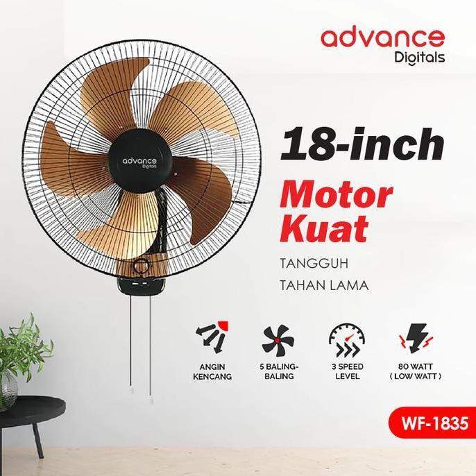 BOUNCEZZ - KIPAS ANGIN DINDING ADVANCE WF-1835 18 INCI BALING 5 STAINLESS KIPAS ANGIN TORNADO FAN SW