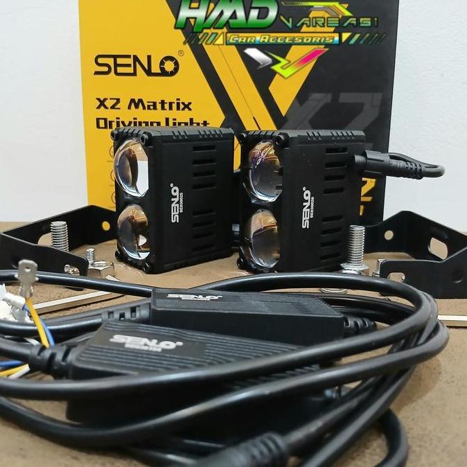 LAMPU SENLO X2 Flus Mini Projie SQL 2 Mata Projector LED MOTOR MOBIL 90Watt - X2 SENLO KUNING PUTIH