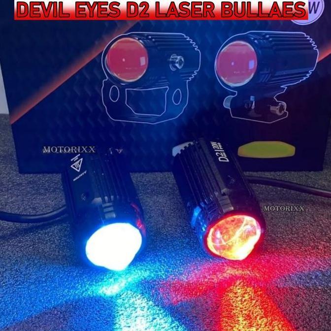 Grosir Original Bullaes D2 Competition 20 Watt Plus Devil Eyes Free Saklar High Lo Kuning Putih Lamp