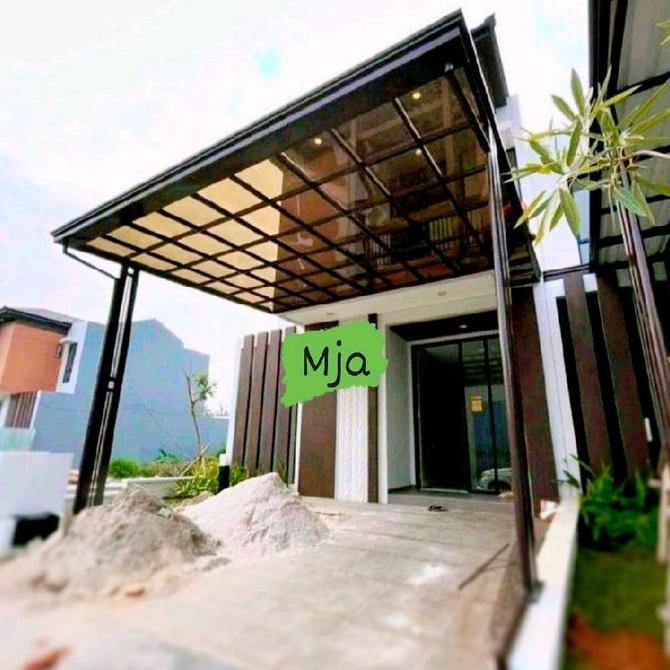 Mja Kanopi Besi Galvanis 4X6 1,2Mm Atap Solar Flat 3Mm Set Rangka Holo Frem 40X80Mm Tahan Lama Untuk
