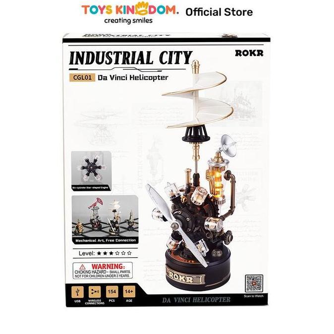 Toys Kingdom Rolife Miniatur 3D Industrial City Da Vinci Helicopter Set 154 pcs Cgl01 - Mix Diy Mini