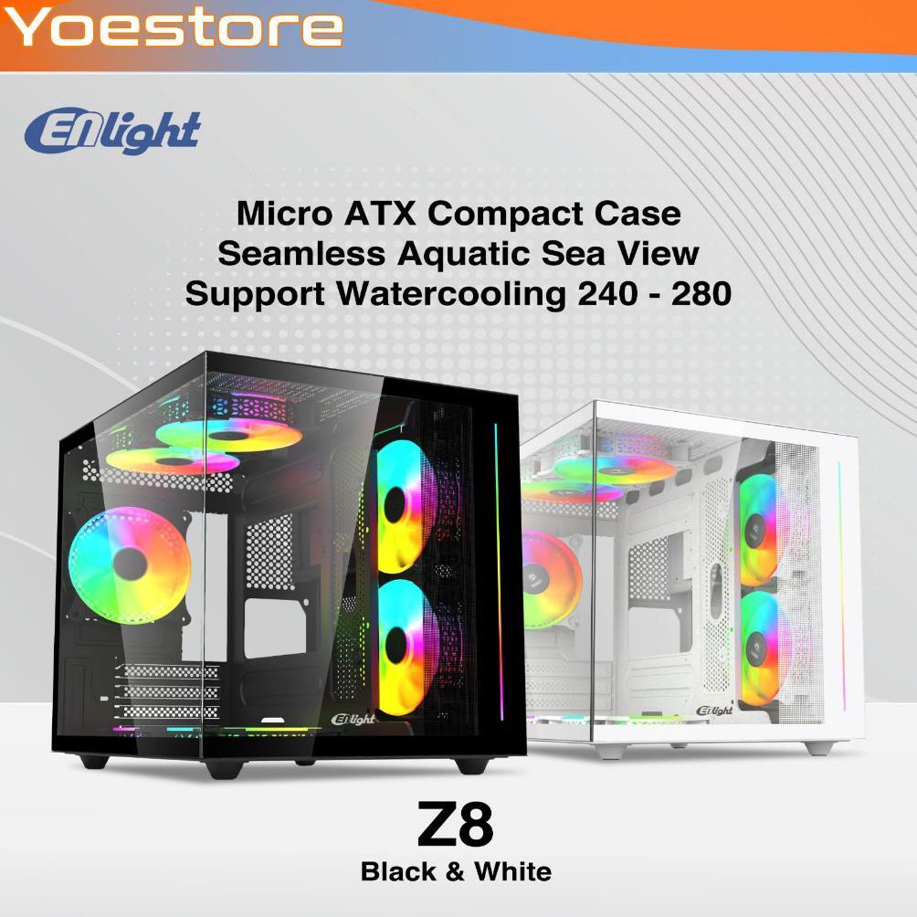 Enlight Z8 gaming case Free 3 Fan RGB included micro atx gaming case