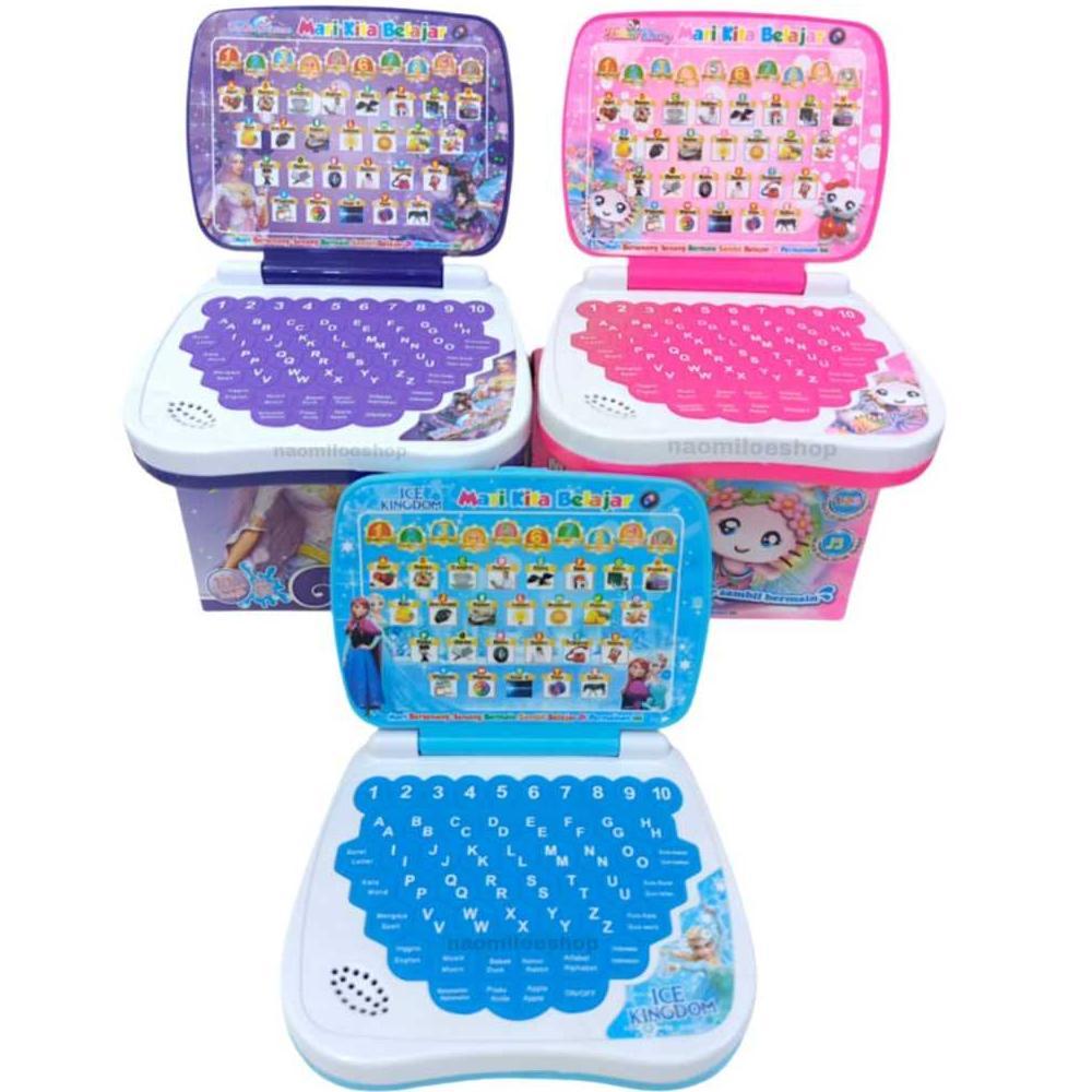Mainan edukasi laptop 2 bahasa tanpa layar mainan laptop anak mainan bayi mainan anak