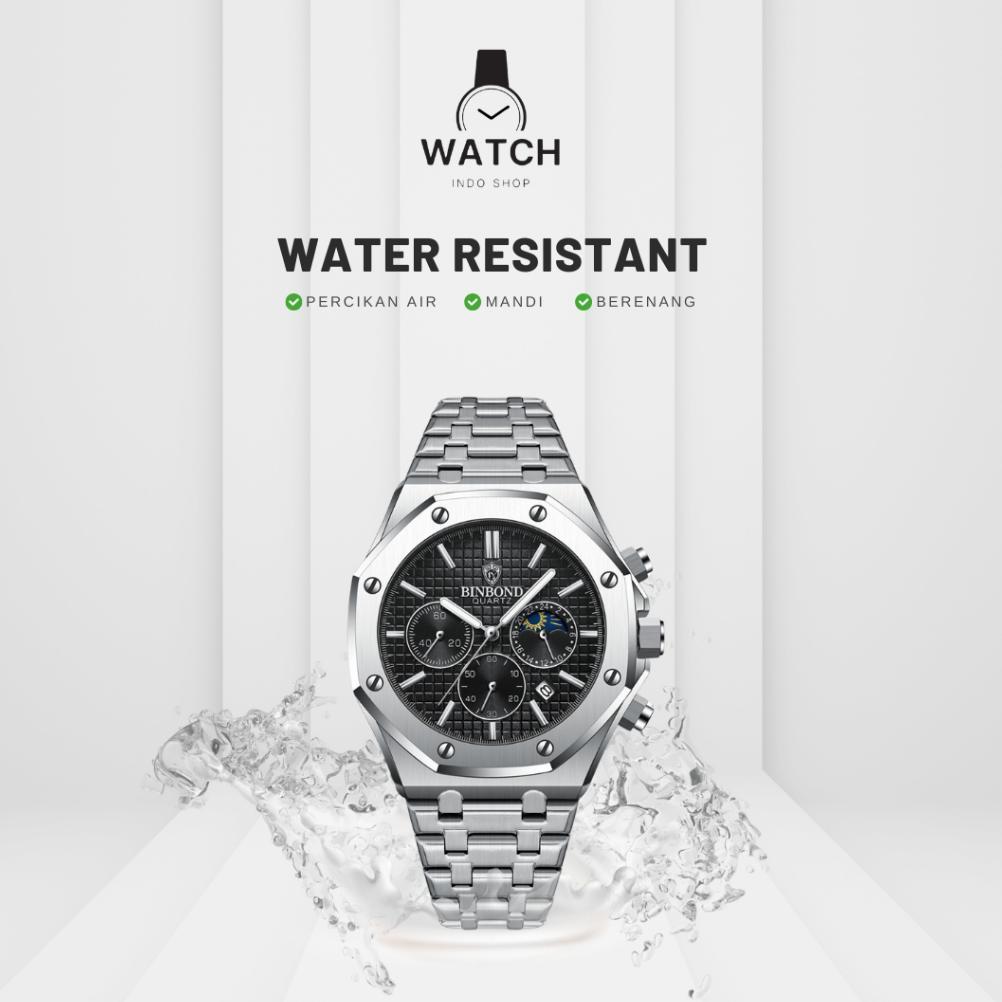 Hot Indoshopwatches Jam Tangan Pria Analog Binbond 0161 Cronograph Luminos Analog Watches