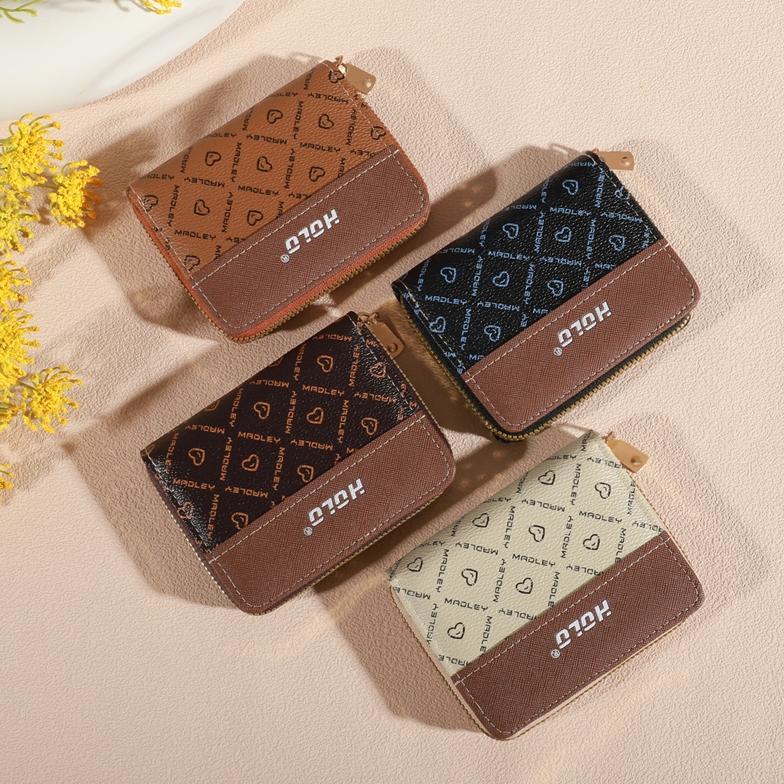 MURAH HOLO DOMPET KOIN MINI CARD HOLDER DOMPET LIPAT WANITA VINTAGE SIMPLE DOMPET KARTU DAN UANG HIT