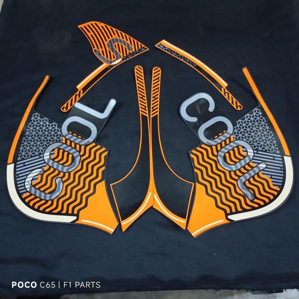 Stiker Stripping Motor Scoopy COOL ORANGE BLACK 2022 Original