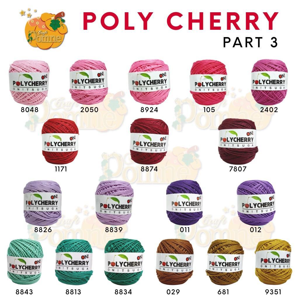 Murah Ori Benang Rajut Onitsuga Poly Cherry (Polyester Yarn) - Polycherry Crochet Yarn | Benang Raju