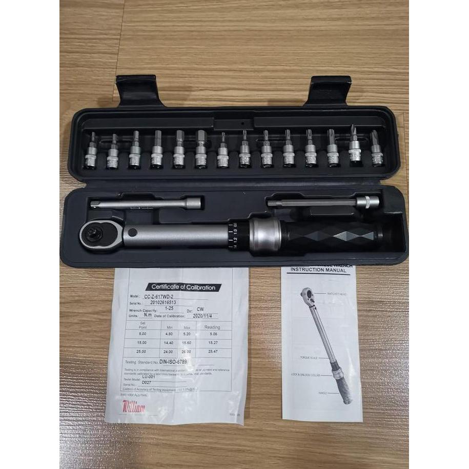 Kunci Torsi sepeda Bike Hand 1-25 Nm Torque Wrench set YC 617 WD 2