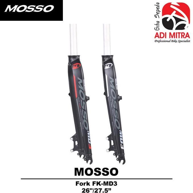 Mosso MD3 Fork Rigid Disc / V-Brake Fork Sepeda 26 / 27.5 Inch