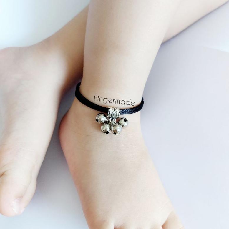 cuci gudang fingermade gelang kaki anak bayi tali polos kerincing