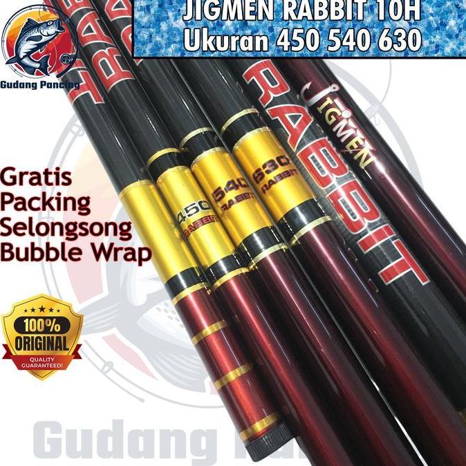 Promo Jigmen Rabbit Joran Tegek Kaku 10H Ukuran 450 540 630 Bahan Carbon Pole Tegeg Original Untuk P