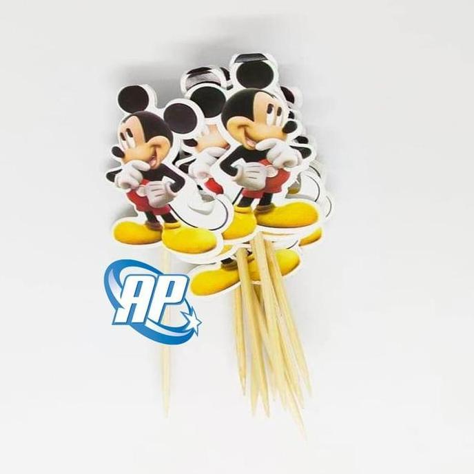 Pilihan- Topper Cupcake Mickey Mouse / Tusukan Kue Mickey Mouse / Hiasan Kue