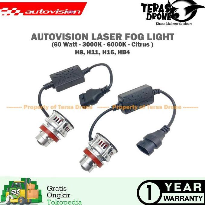 Led Autovision Laser Foglamp H8 H11 H16 Hb4 70 Watt - Garansi Resmi Car