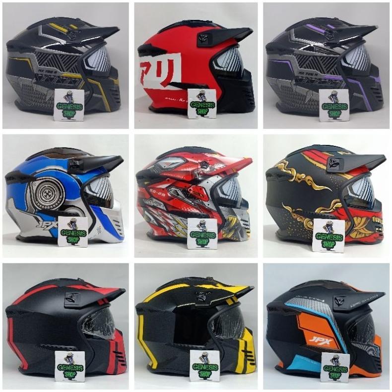 Helm JPX full face helm JPX MX 726R motif BABA/RANGER/MARZ/WOLF