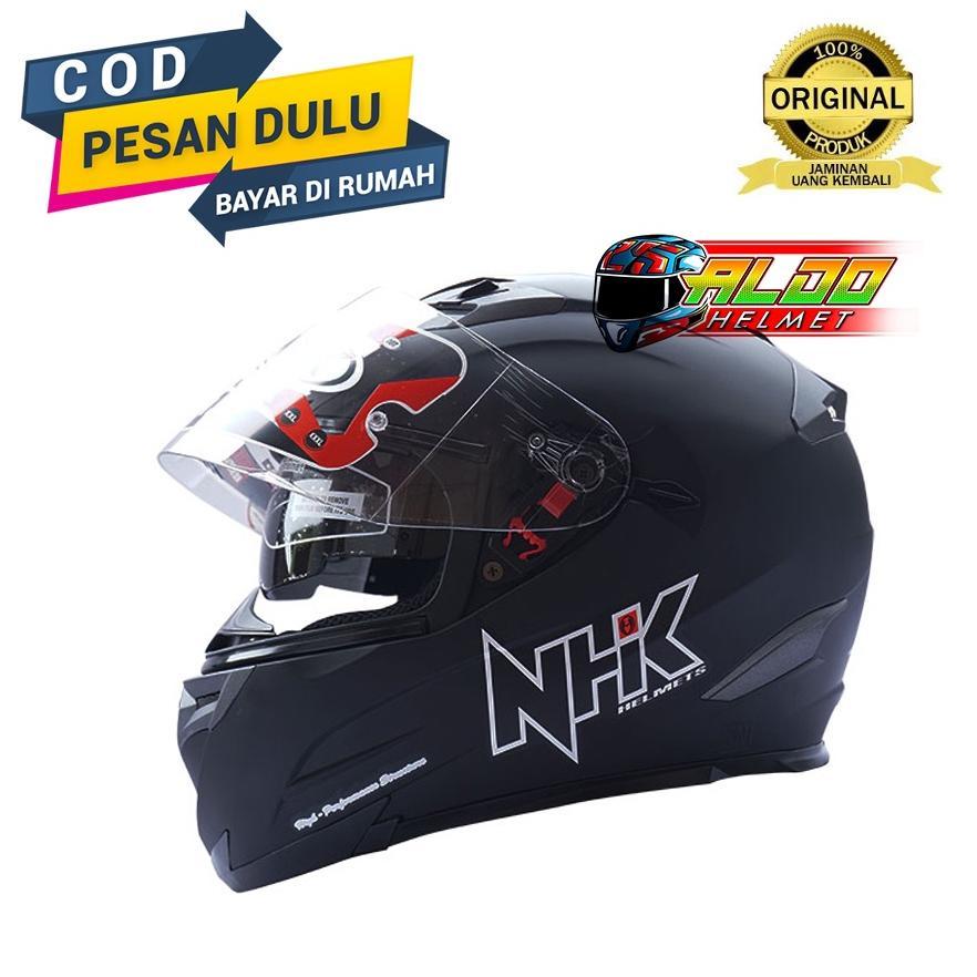 HELM NHK RX 9 SOLID BLACK DOFF | FULLFACE HELMET | NHK RX9 | DOUBLE VISOR | SNI HELM | ORIGINAL