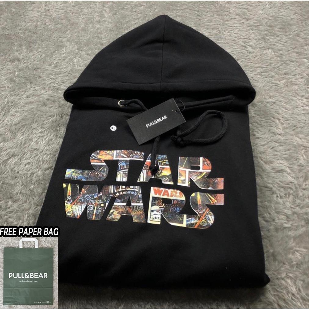 TERMURAH FREE PAPER BAG JAKET HOODIE STAR WARS FULL LEBEL PULL & BEAR IMPORT // SWEATER PULL & BEAR 