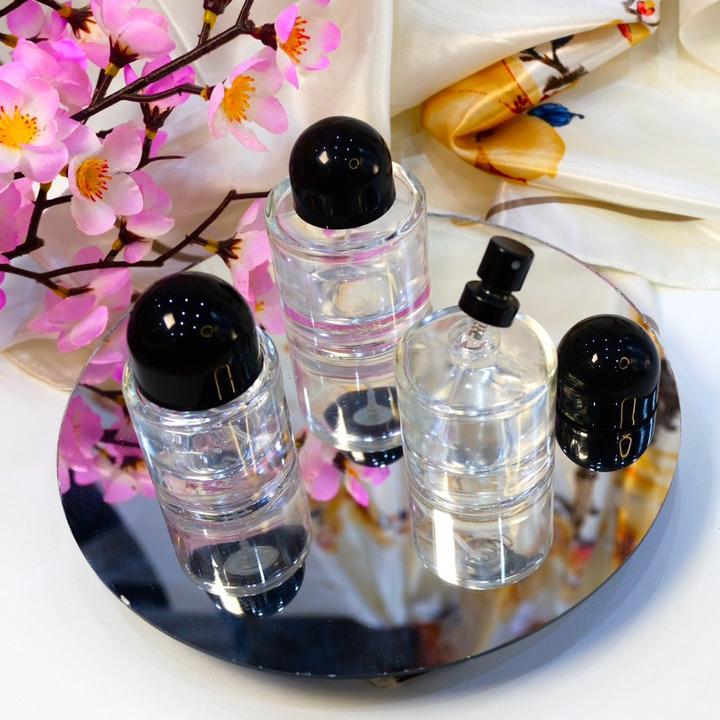 [Perlusin] 30 Ml & 50 Ml Byredo Botol Parfum Kosong Drat Tutup Hitam/ Mix Warna Sprayer Silver