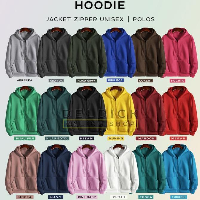 UPFRADE STYLE  Jaket Sweater Hoodie Zipper Pink Pria Wanita Bahan Fleece PE Gramasi 240 Kualitas Int
