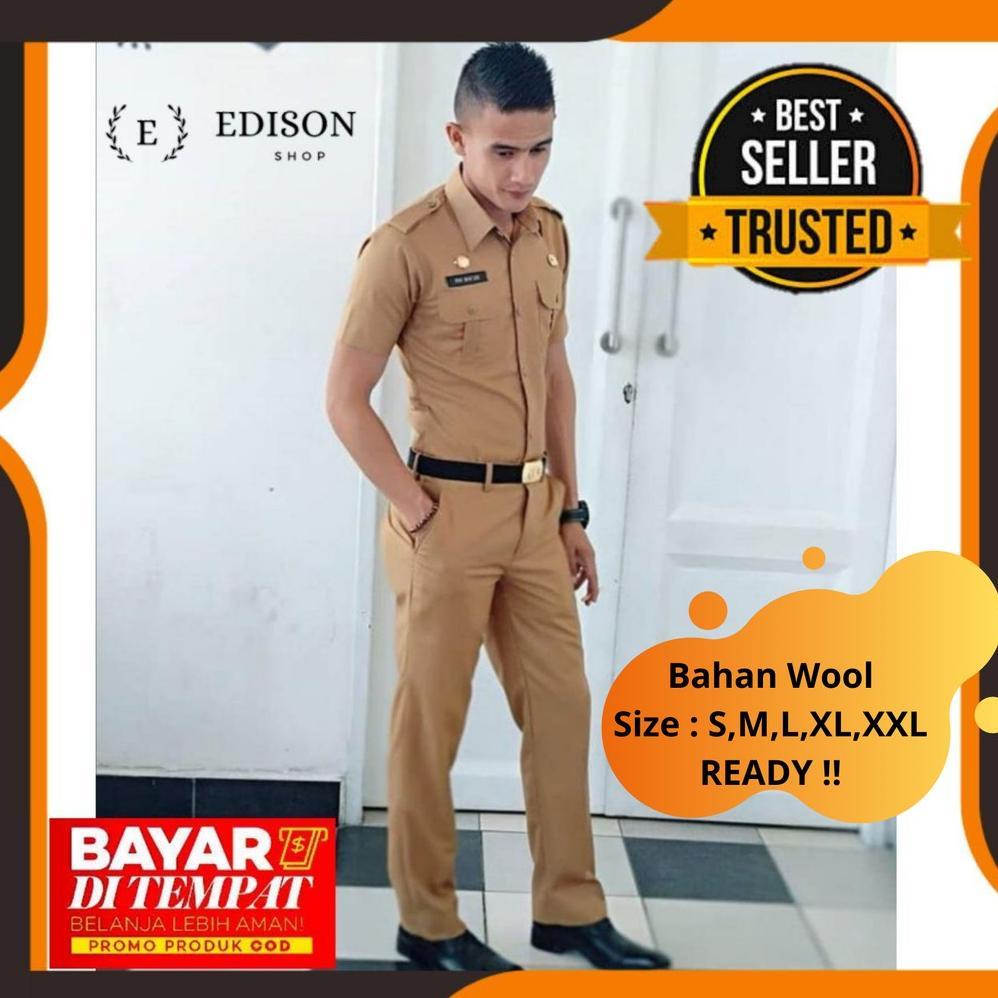 Produk Baru Baju Seragam Pns Asn Pria Cokelat Khaki Keky Bahan Wool Import