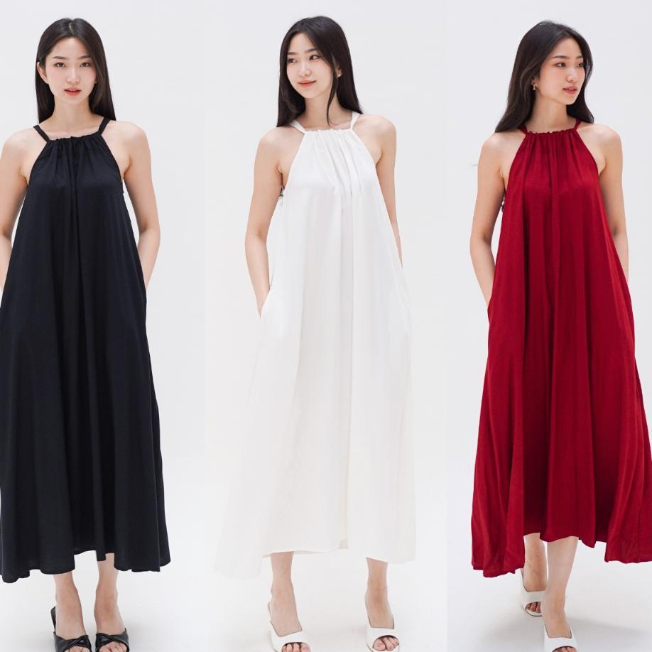 Sleeveless Dress Tanpa Lengan Wanita Rayon Long Dress Pantai Wanita