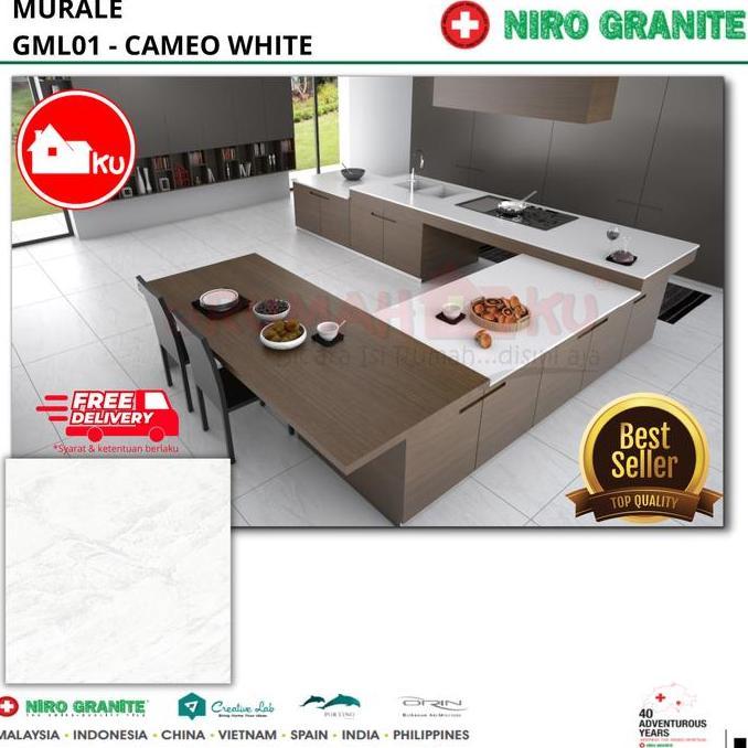 LANTAI GRANIT NIRO GRANITE Murale Cameo White (GML01) Matt uk.60x120