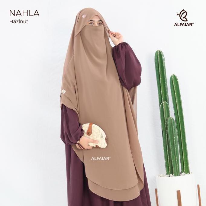 Veil- Alfajar - Frenchkhimar Poni Nahla Ceruty  Dua Layer Free Cadar Tali  / Hijab Cadar Ceruty