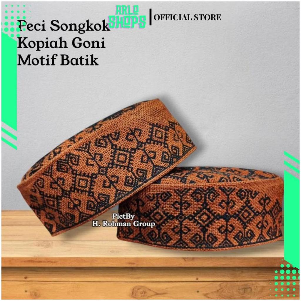 Kopiah Goni Motif Batik Malay | Peci Kain Goni Terbaru | Songkok Peci Goni SP Terlaris