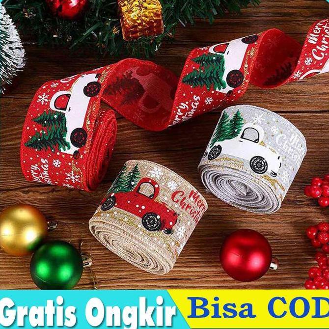 SWALLOWTAIL Pita Natal Merry Christmas Pita Kain Goni Hiasan Natal Lebar 5 cm