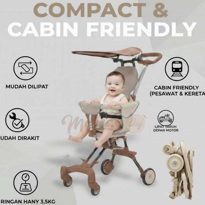 Kereta Dorong Balita Lipat Magic Stroller Baby 2 Way Travel Mommy Jay Bayi Cabin Kursi Roda Untuk Us