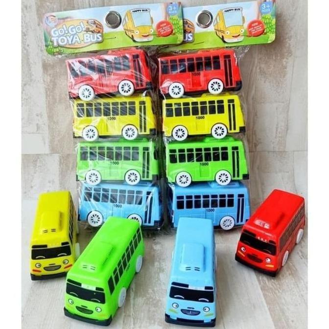 Mainan Mobil Mini Toya isi 4 Mobil Tayo LT55 - Mainan Bus Tayo Toya