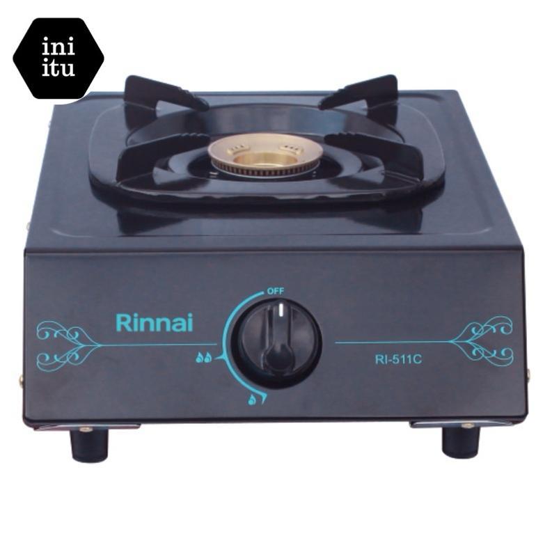 [ Rinnai ] Kompor Gas 1 Tungku Rinnai 511C / Rinnai 511 C - Body Teflon + Burner Kuningan