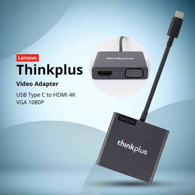 CIEN Lenovo Thinkplus Adapter Converter USB Type C to HDMI 4K VGA 1080P