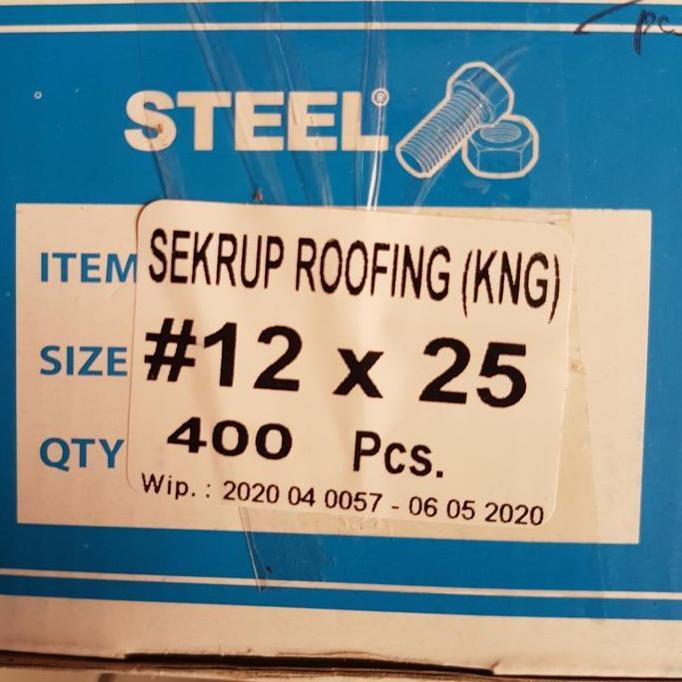 SEKRUP ROOFING STEEL KUNING #12 X 25 2.5CM 400PCS BMP27