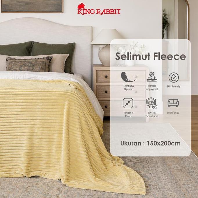 AVARASYTA_ - KING RABBIT THERMAL BLANKET / SELIMUT LEMBUT UK. 150X200 CM (WARNA POLOS)