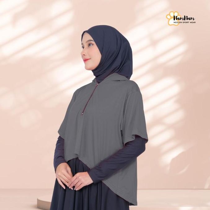 Veil- Hoodie Olahraga Croptop Asymmetric Nita Muslim Namnam