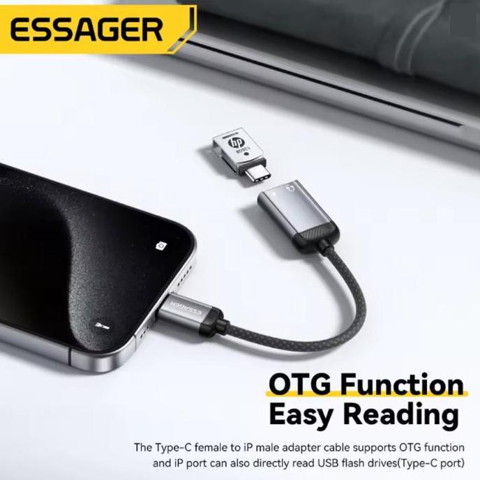 Essager Audio Adapter Kabel Earphone Headset Type C To Lightning For Iphone 11 12 13 14 Pro Max