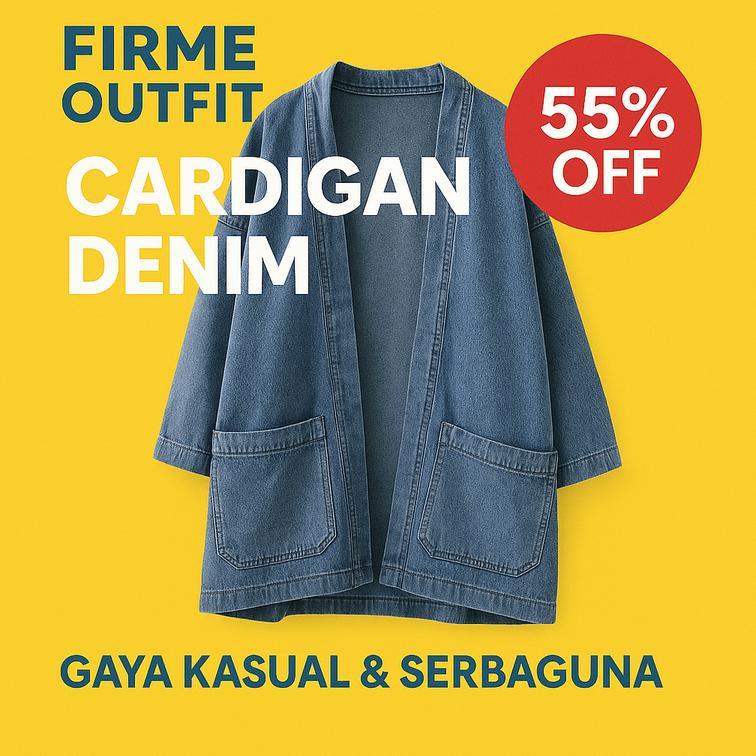 Super Deal Jaket Jeans Wanita Outer Jeans Snow Light Blue / Outer Jeans Snow Hitam / Kardigan Jeans
