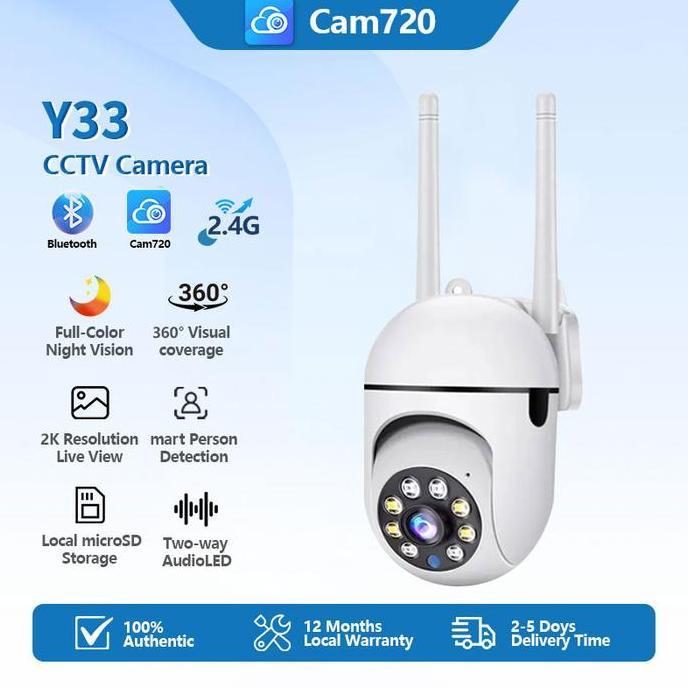 Var- Y33 Cam720 Kamera Cctv Wifi Outdoor 8Mp Hd 1080P 2 Antenna With 10 Ir 10 Led Adaptor Kamera Pon