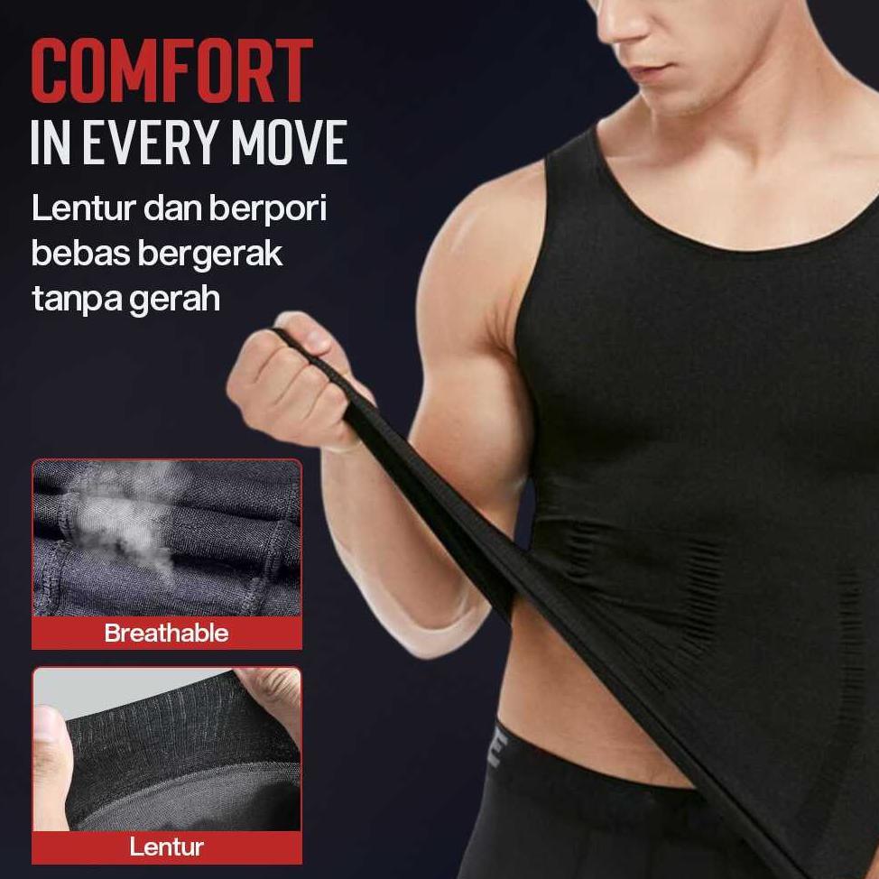 CXZD Baju Singlet T-Shirt Korset Pembentuk Tubuh Body Shaper - YB-76