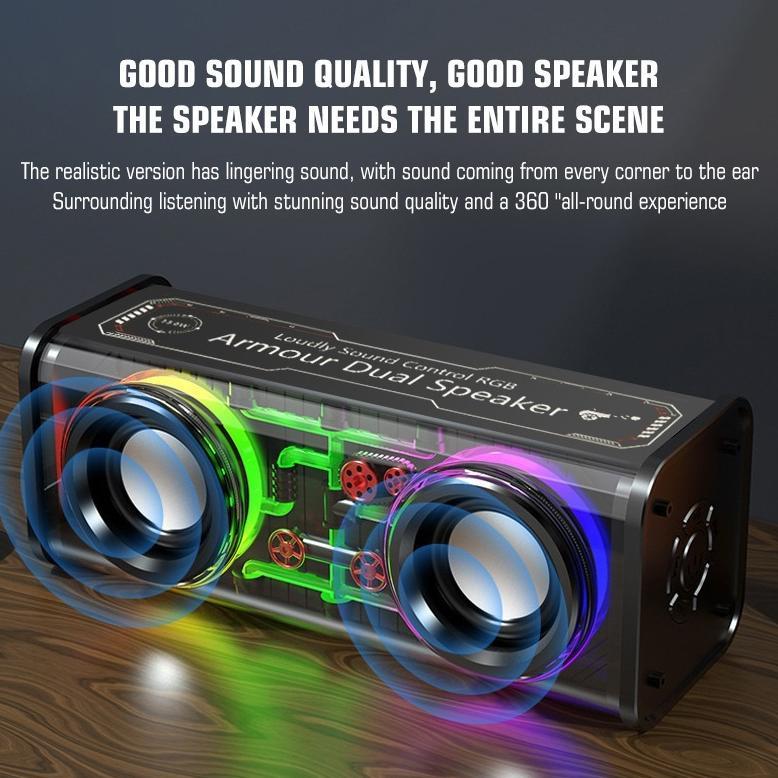 pengiriman cepat speaker bluetooth subwoofer meriam baja kecil transparan audio portabel nirkabel 13