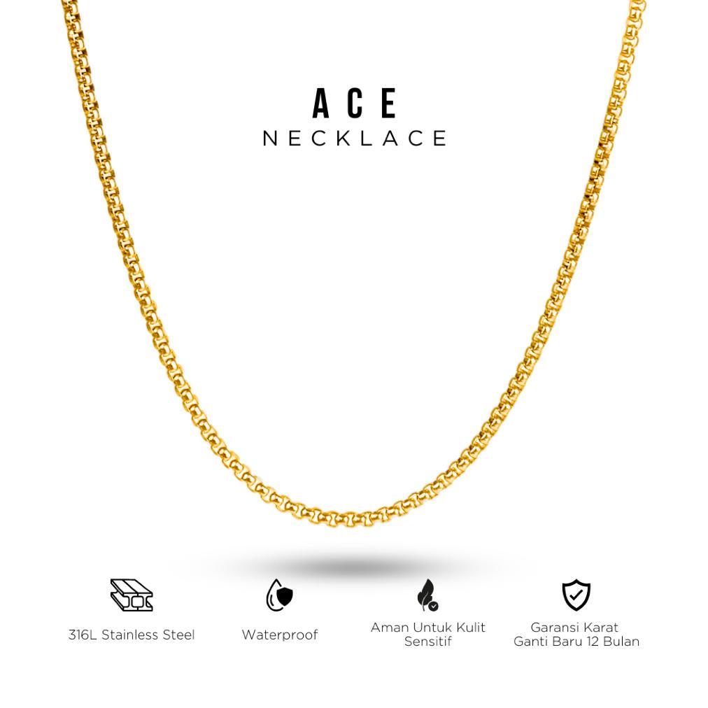 OFFICIAL PROJECT NINETYSEVEN - ACE NECKLACE - KALUNG TITANIUM PRIA WANITA ANTI KARAT