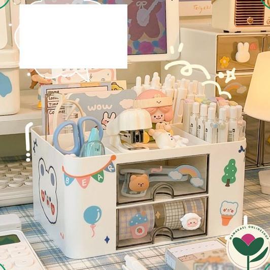 Kirei Desktop Organizer Storage Laci Mini Drawer Tempat Alat Tulis Multifungsi Serbaguna Lucu Cute K